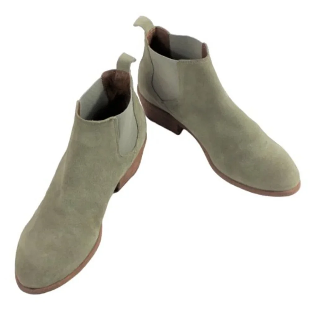 Frye Carson Chelsea Light Gray Suede Pull On Ankle Boot Size 7